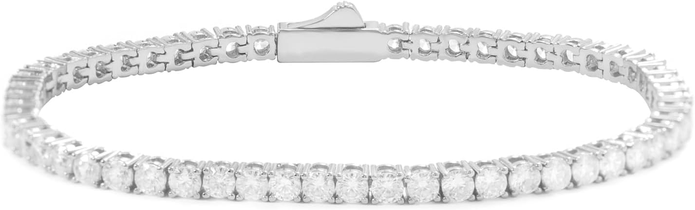 Lulu Mel 18K Gold Plated Tennis Bracelet for Women Men, 3/4/5mm Iced Out 5A Cubic Zirconia Classic Tennis Chain Bracelets 7 Inches 8 Inches, Diamond Tennis Bracelet Lady Fashion Jewelry