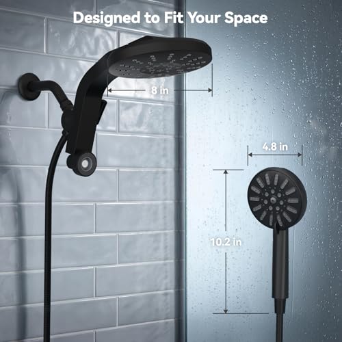 INAVAMZ High Pressure Rain Shower Head Combo with Magnetic Handheld Black by INAVAMZ - Used condition - Image 7
