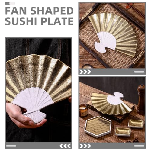 Plato de cerámica fan para sushi de 12 pulgadas miniatura 7