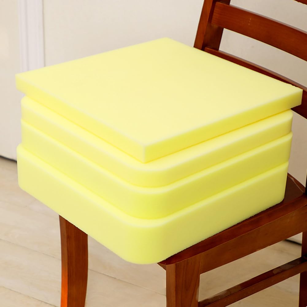 Plancha de Espuma a Medida 35kg/m³,Pieza de Espuma de Alta Densidad - Tamaño Personalizado,Ideal para Tapizar,Sofás,Colchones y Relleno de Cojines,Amarillo,1 pieza (Espesor 12cm-90x60cm)
