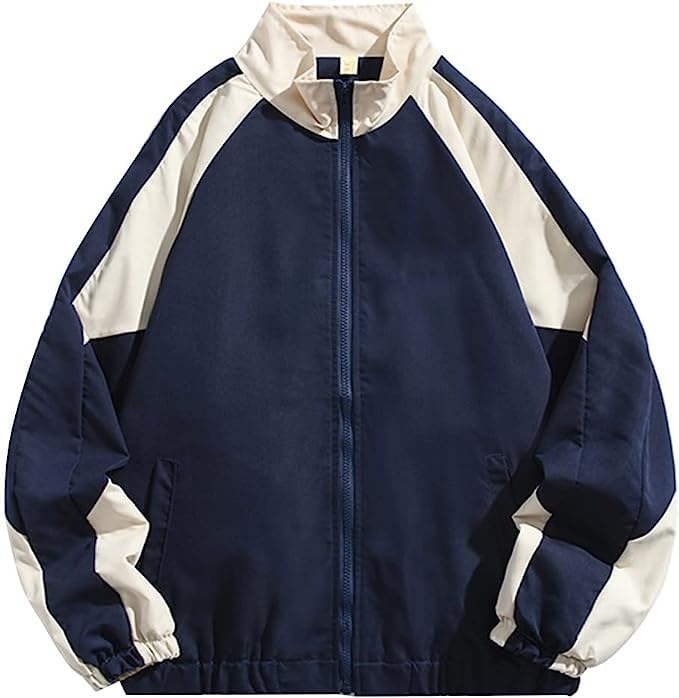 Patchwork de Femmes Bloc de Couleur surdimensionné Hip hop Veste Adolescentes Manteau Veste de Sport Coupe-Vent collège Baseball Uniforme Veste Sweat Veste
