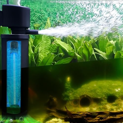 Coospider-Repta H6F-10F 400Gph Uv Fish Tank Filter,Uv Aquarium For 55-150 Gal, Green Clean Machine Powerful Pump Sock Filter For Pond Turtle Tank Saltwater Freshwater Cloudywater Crystal Clear Green Killing thumb #6