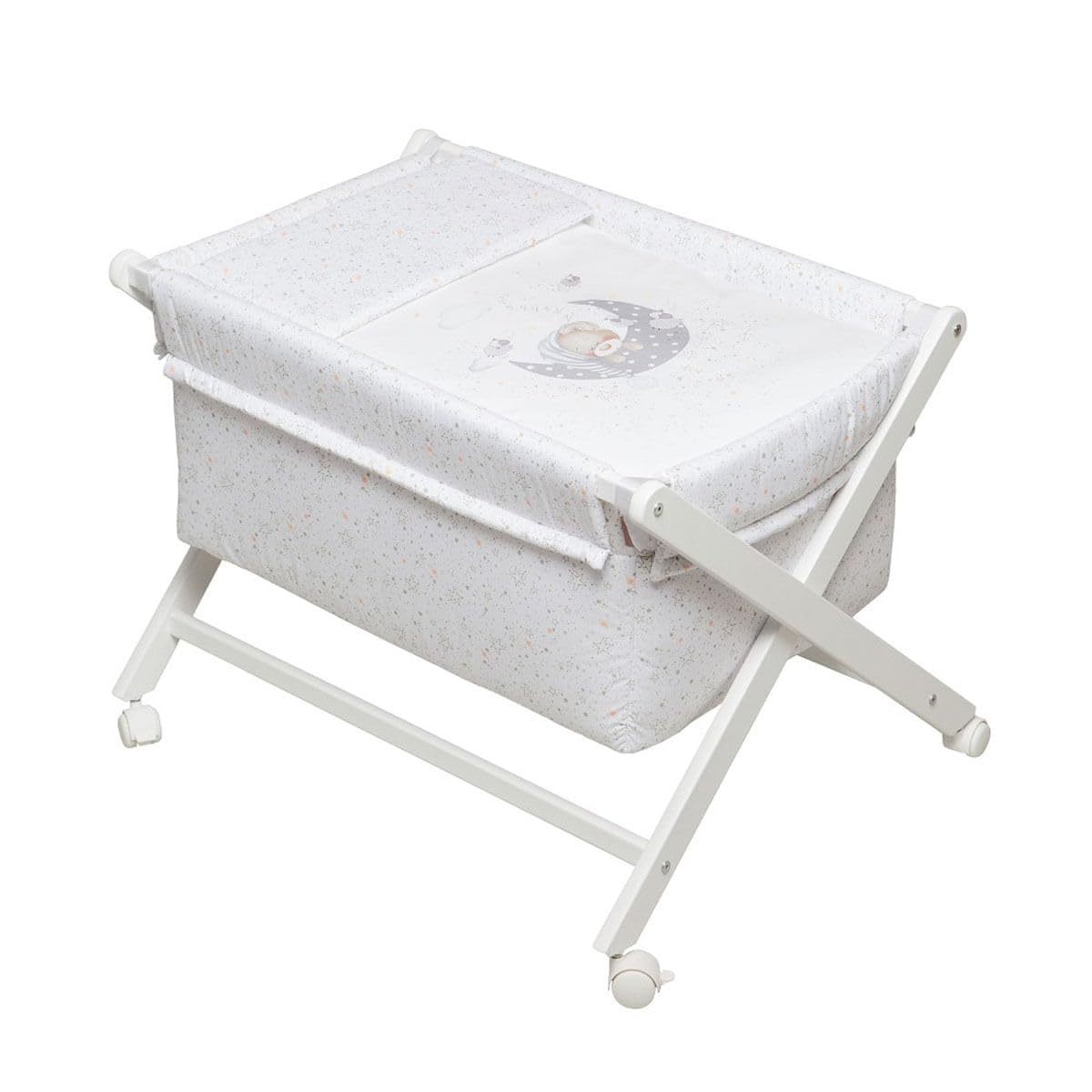 Minicuna Bear Sleeping Gris con textil