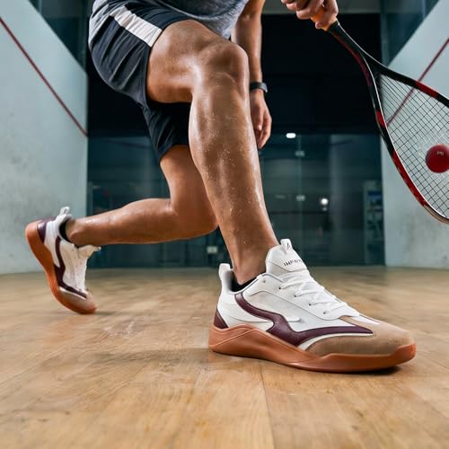 Image of Impakto para X Court Men's Sneakers | Lightweight & Cushioned Insole | Lace-Up Shoes for Casual Outings,Walking & Gym | Anti-Skid Rubber Sole for Non-Marking Activity