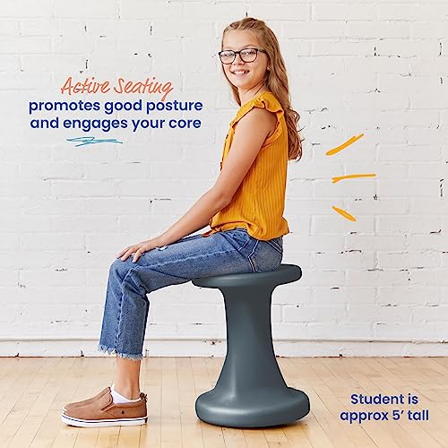 Image of ECR4Kids Twist Active Wobble Stool, 18in Seat Height, Classroom Furniture, Dark Grey