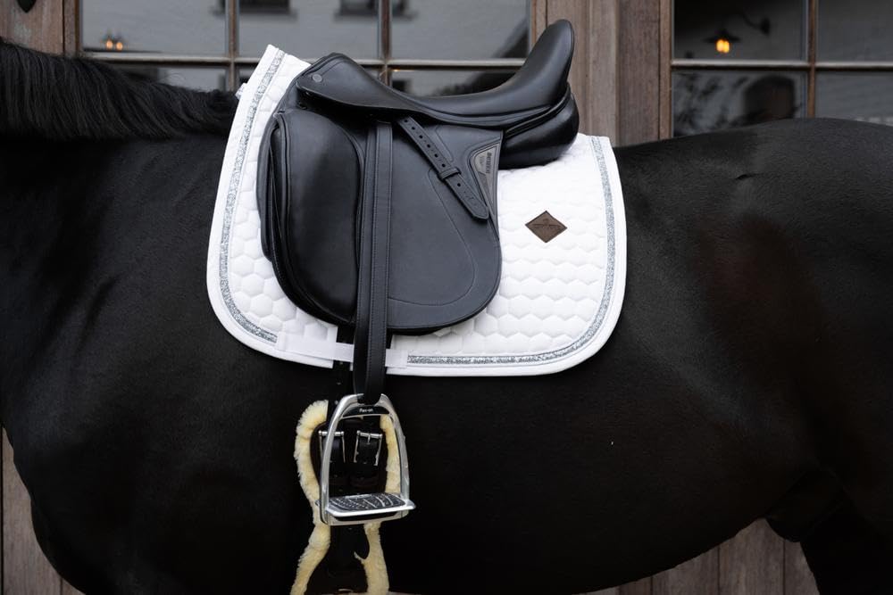 Kentucky Horsewear Tapis de Selle Full Blanc Argent Dressage