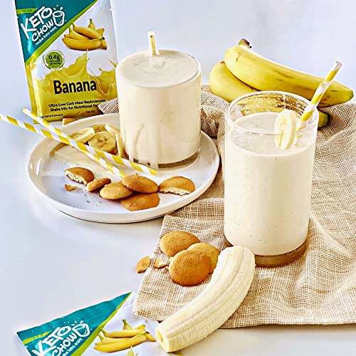 Keto Chow Banana | Keto Meal Replacement Shake Powder | Nutritionally Complete Keto Food | Low Carb Keto Meals | Delicious Easy Meal Substitute Drink | Protein Rich You Choose The Fat| Single Meal Sample #TOP5