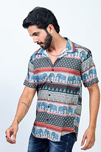 Image of HARPITA Men's Poly Cotton Digital Printed Stitched Half Sleeve Shirt