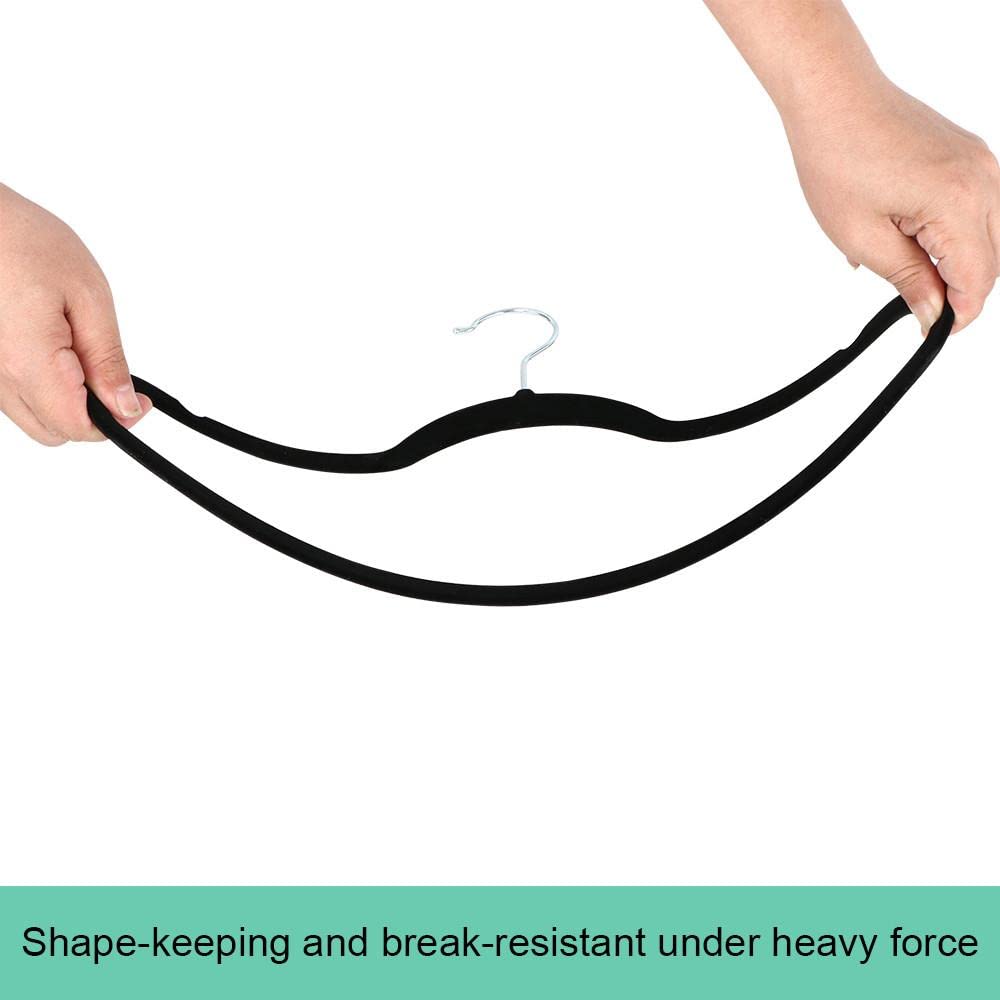 Yaheetech Juego de 50 Perchas Aterciopeladas Perchas Terciopelo Antideslizantes Non-Slip Suit Clothes Hangers para Vestido Pantalón Ropa Colgador Falda Trajes Negro