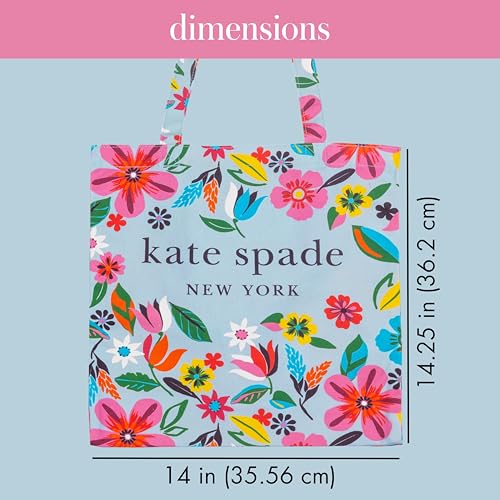 Image of kate spade new york Canvas Tote Bag for Women, Cute Tote Bag for Work or Teacher, Canvas Beach Bag, Book Tote with Pocket