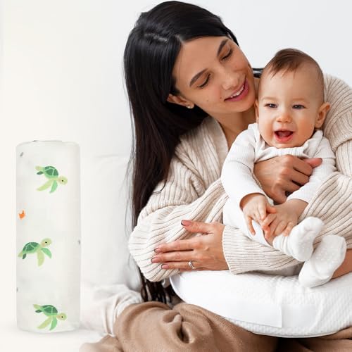 Image of Muslin Baby Swaddle - Breathable Receiving Blankets for Newborn Baby, 70% Viscose derived from Bamboo, 30% Spandex, Imported