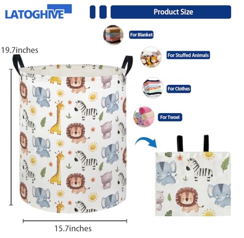 Image of Baby Laundry Hamper kids laundry Basket Waterproof Laundry Bag for Bedroom Clothes Organizer Room Decor(Animal)