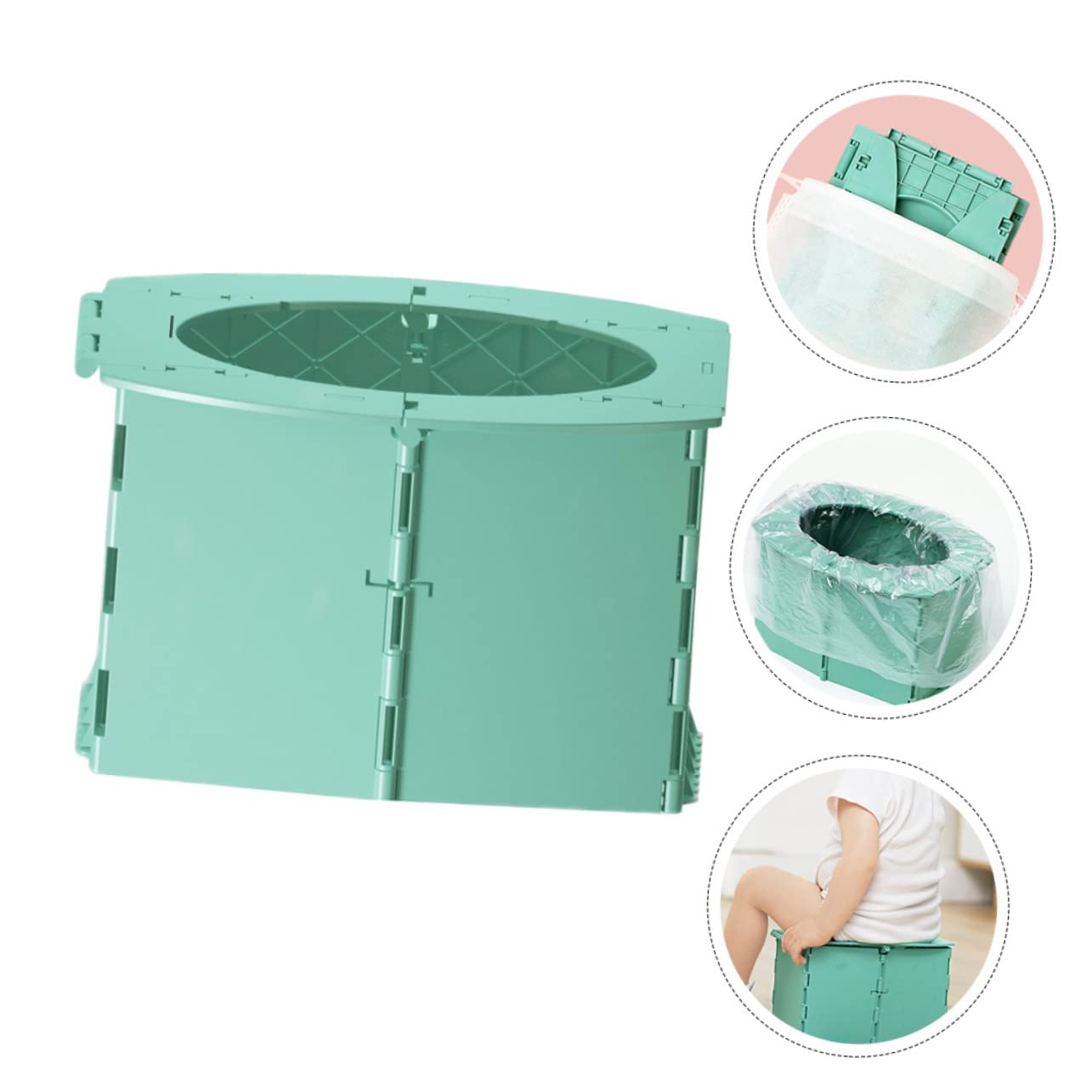 HANABASS 1Pc Portable Folding Toilet for Travel Potty Trainer Lightweight Compact Toilet for Car Convenient Potty Training Material