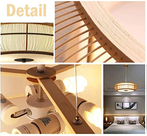 Lustre rotin ajustable en hauteur avec douille E27 style rétro loft