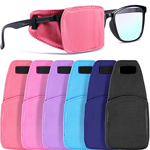 6 Pieces Silk Single Eye Patch Soft Lazy Eye Patch Breathable Glasses Patch for Adults Kids Glasses to Cover Either Eye