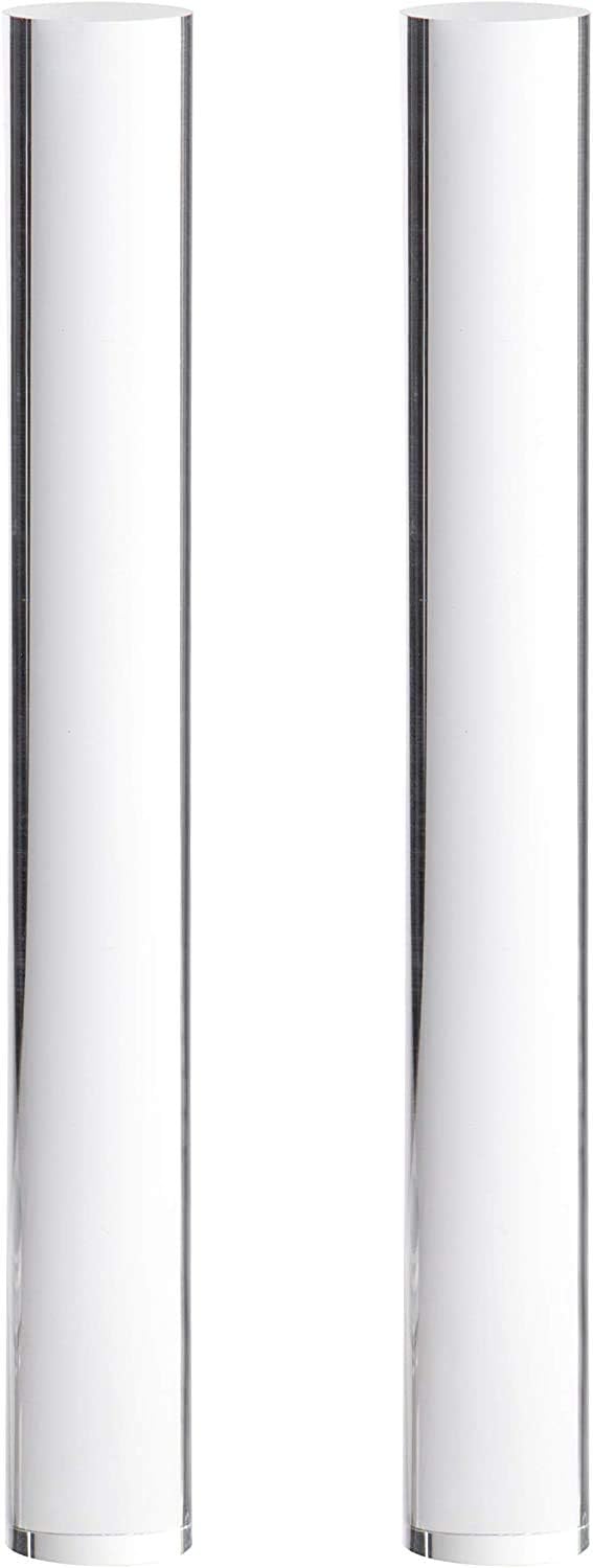 Oytra Clay Roller 2 Pack Acrylic Rolling Rod Pin 8 Inches 2 CM Diameter for Polymer Clay Cake Fondant Bar Roller Roll Stick for Shaping Sculpting Clear Transparent