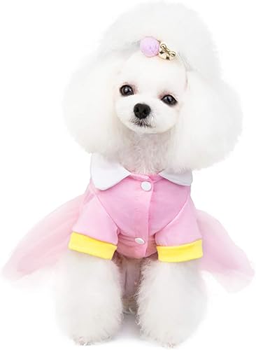 Miniatura 9 de Falda para cachorro, vestidos para perros pequeños, princesa, tutú, flores, lentejuelas, lunares, encaje, vestidos de lujo con lazo para perros