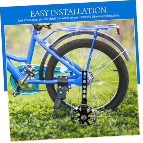 Hemobllo 2 pares de ruedas de entrenamiento para bicicleta, estabilizadores reemplazables, resistentes y ajustables, ruedas auxiliares negras para accesorios de bicicleta miniatura 4