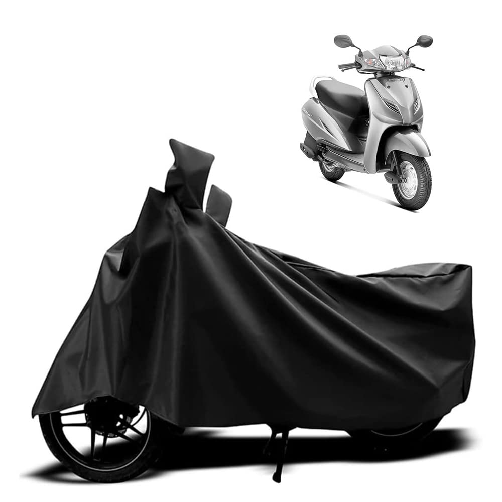 Amazon Brand - ST Enterprises UV Protected, Dustproof and Water Resistant Cover for Activa-6G (Universal Size)(Black)
