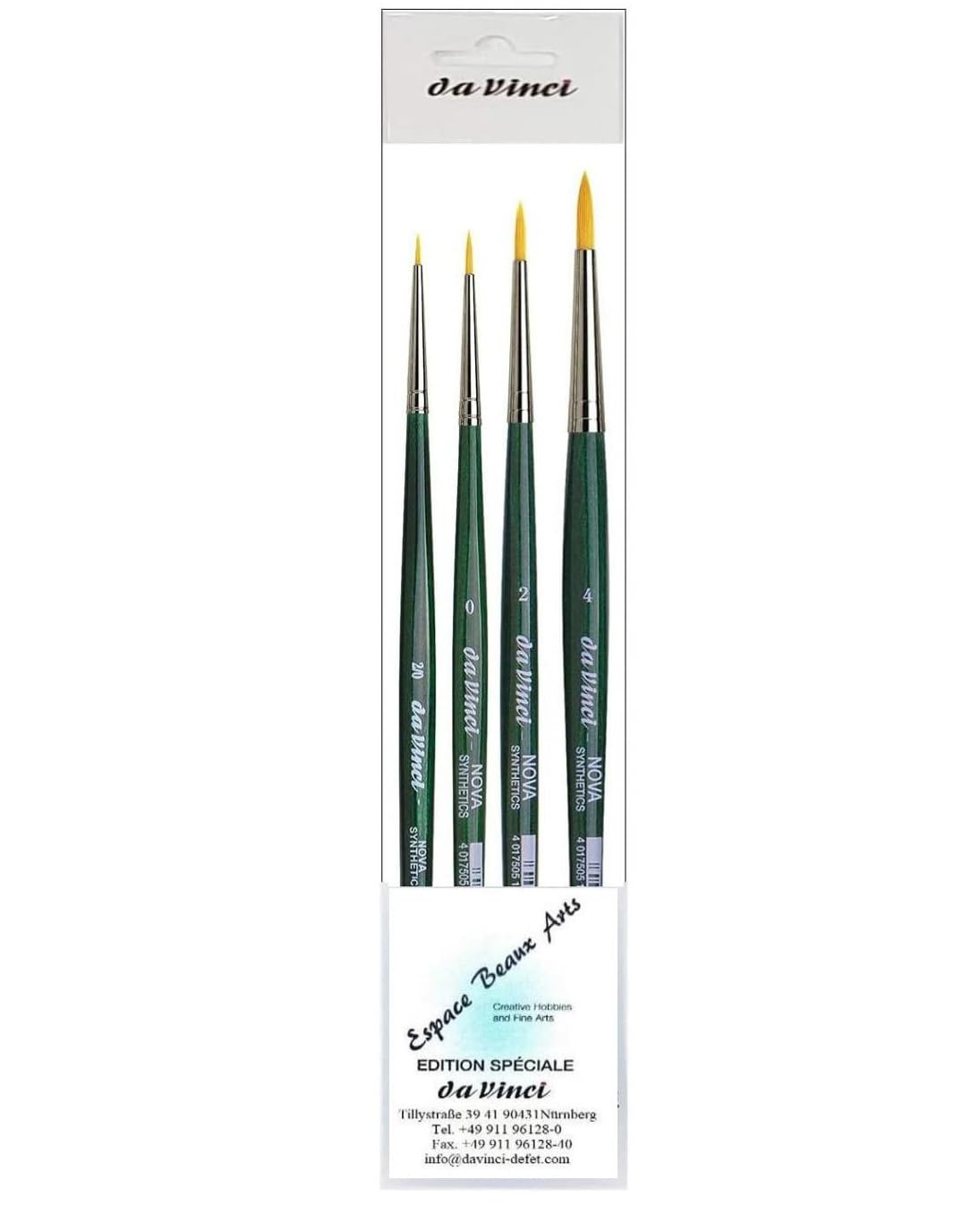 Pinceaux Aquarelle Synthétiques Nova Série 5570 Lot n° 2/0 0 2 4