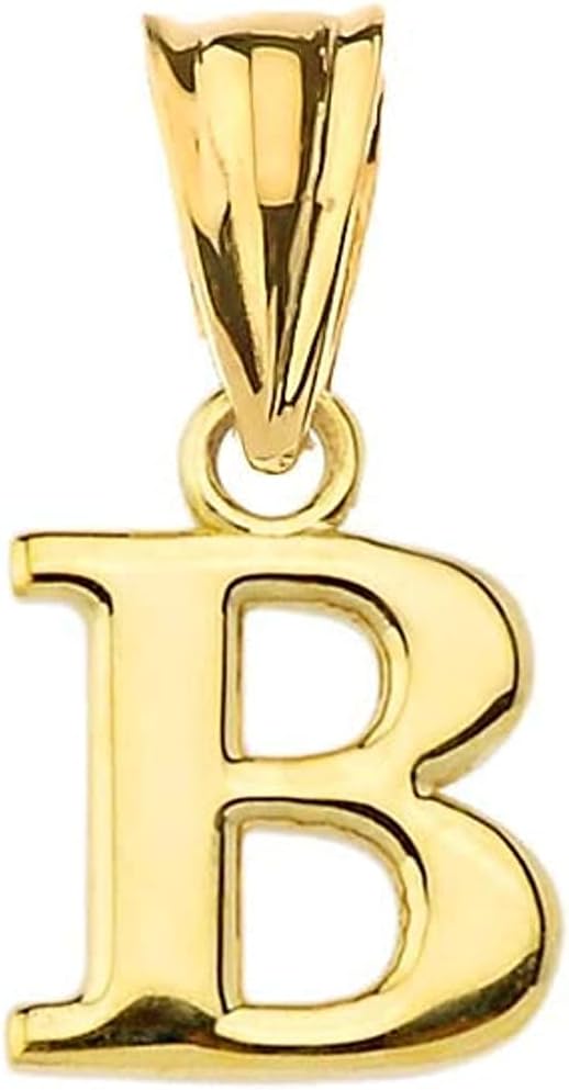 14K Yellow Gold Fine Mini Dangling Initial A-Z Charm 1/2" Pendant - Choice of Initial Letter