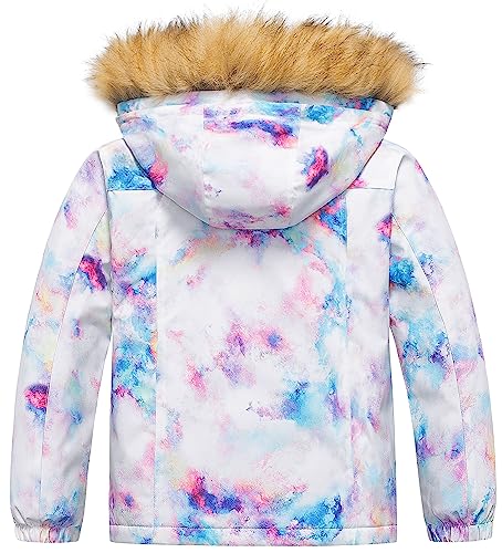 Pursky Girl's Waterproof Ski Jacket Kids Winter Snow Coats Fleece Raincoat Parka2