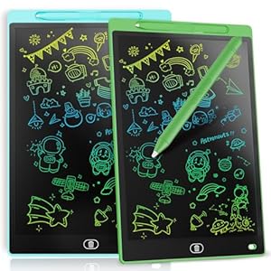 [2 Pack] Genialba LCD Writing Tablet 8.5-Inch Colorful Doodle Board, Toddler Learning Educational Toys Gifts for 3-8 Years Old Girls and Boys, Electronic Drawing Pad for Kids (Blue&Green)