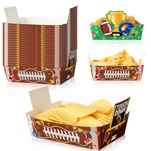 WERNNSAI 24 Football Serving Trays & Food Plates for Parties