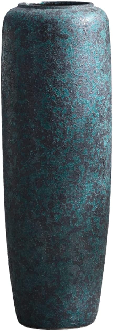 asdchZen Vase Large Porcelain Vase, Floor Ceramic Vase,51/63/80Cm Tall Vases, Farmhouse Decorative Vase For Living Room,Grey Wolf-27 * 27 * 80cm