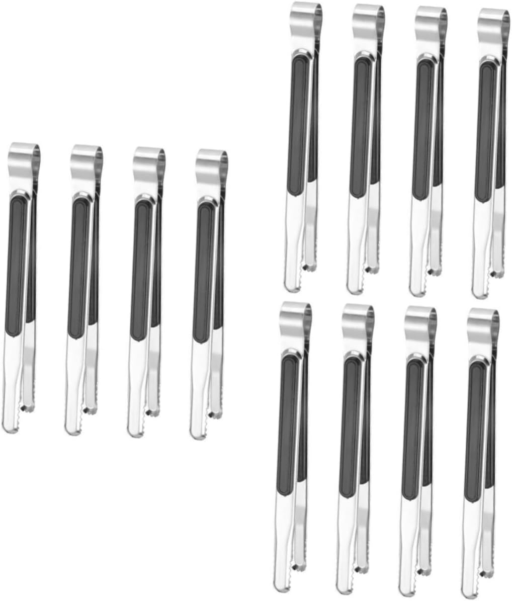 VANZACK 12pcs Ergonomic Food Serving Tongs Non- Handles for Bbq Cooking and Toasting Kitchen Utensils for Home and Restaurant Use