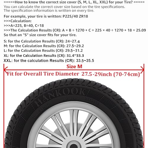 Image of Galloper 4X4 for Ford Bronco and Ford Cars SUVs Spare Tire Cover, Spare Wheel Cover, Waterproof Sun-Proof Dust-Proof and Anti-UV Anti-Dirty Non-Scratch Tire Protector (M: 225 /65R17, 235 /65R17)