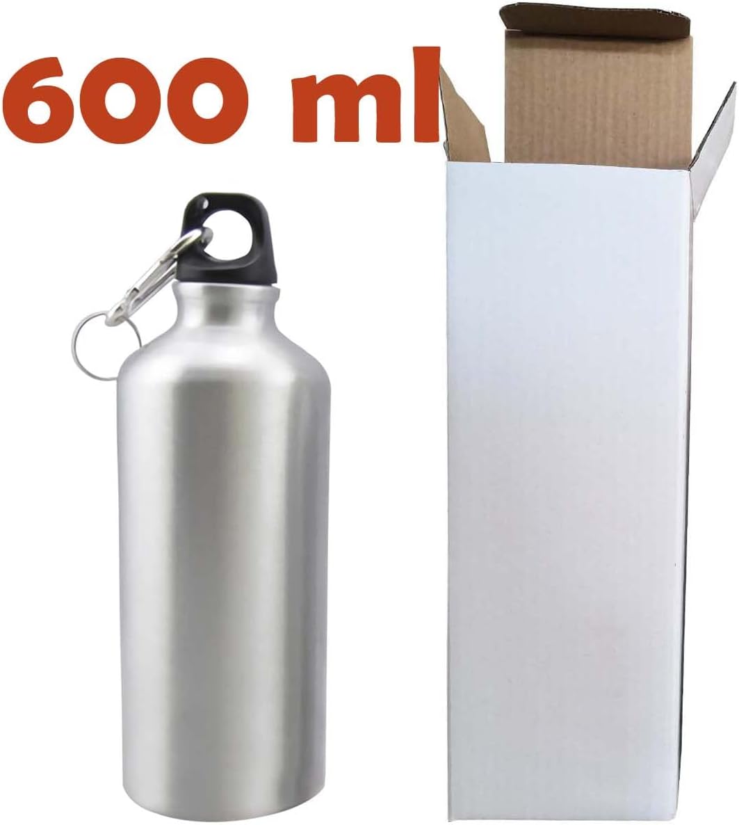 INTSUPERMAI 600ml Silver Aluminum Coated Sublimation Aluminum Water Bottle Sport Bottle Sublimation Transfer with Safe Lock Aluminum Sublimation Blanks - Image 2