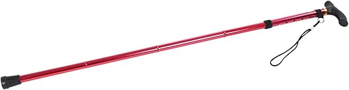 Miniatura 9 de Bastón de metal, bastón telescópico, aleación de aluminio, telescópico, ligero, antideslizante, bastón de senderismo y montañismo, para montañismo o