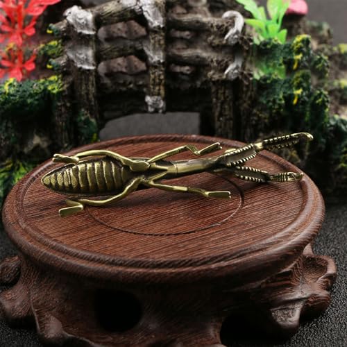 Juego 2 Figuras Mantís Oración Latón Dorado miniatura 4