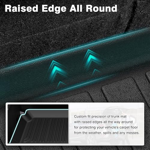 Image of Mixsuper Cargo Liner for Ford Bronco Sport 2021-2026 (w /Full Size Spare Tire), Trunk Mat for Bronco Sport Accessories Cargo Mat Rear Trunk Liner Black