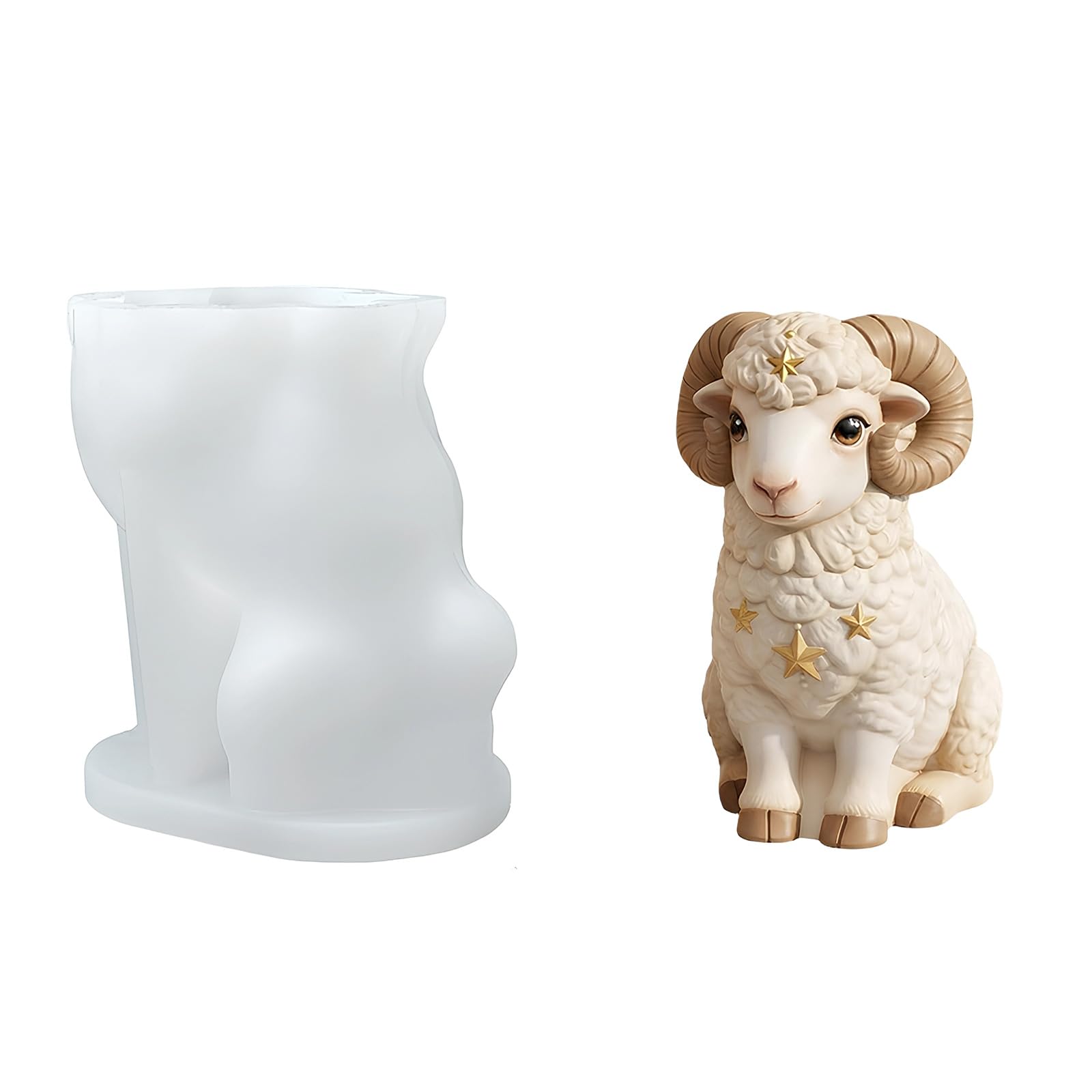 alloneslife Sheep Figurine Silicone Molds Multipurpose Easy Demolding for Resin Casting Soap Mold