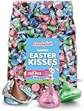 Hershys Kisses Easter Candy Milk Chocolate, 2 LB Bulk Bag - Approx. 200 Pieces, Assorted Pastel Colors for Baskets, Egg Hunts, Spring Celebrations
