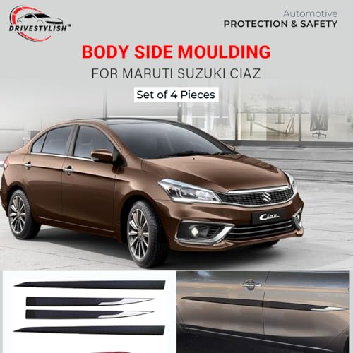 Image of Car Door Body Side Beading /Molding /Cladding for Maruti Suzuki Ciaz Set of 04