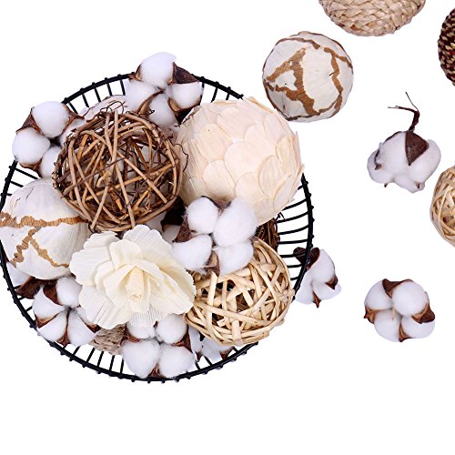 image for WMAOT Rattan Ball, Bag of Assorted Decorative Spherical Natural Wicker