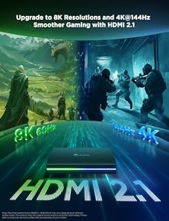 Govee HDMI 2.1 Sync Box 2, AI Sync Box with TV Backlight, Supports 8K@60Hz, 4K@144Hz, VRR and ALLM, Works with SmartThings, Matter and Alexa, RGBIC LED Light Strip for 55-65 inch TVs, 75 LEDs/m