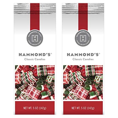Hammond’s Candies – Mini Ribbon 2- 5 Ounce Bags. Celebrate with a mix of Peppermint, Cherry and Cinnamon Ribbon Candies. Great for Holiday Parties, Stocking Stuffers and Present Toppers. Handmade in USA. Cover