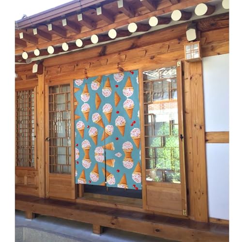 Cortinas opacas que oscurecen la habitación infantil BROLEO Decora con diseño de gofres y helado 3