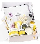 Spa Gift Set, Pampering Relaxing Box, Citrus Care Package for Women, Including 9 pc- Soap Bar, Fa...