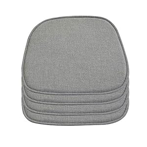 DORAFAIR 4er Set Stuhlkissen Leinen Eckig Sitzkissen Sitzauflage Gepolstert für Stühle in Haus und Garten, 39 x 38 x 1.7 cm, Grau