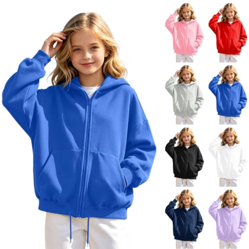 Girls Boys Oversized Zip Up Hoodie Fal Cute Y2K Long Sleeve Jacket - image 1