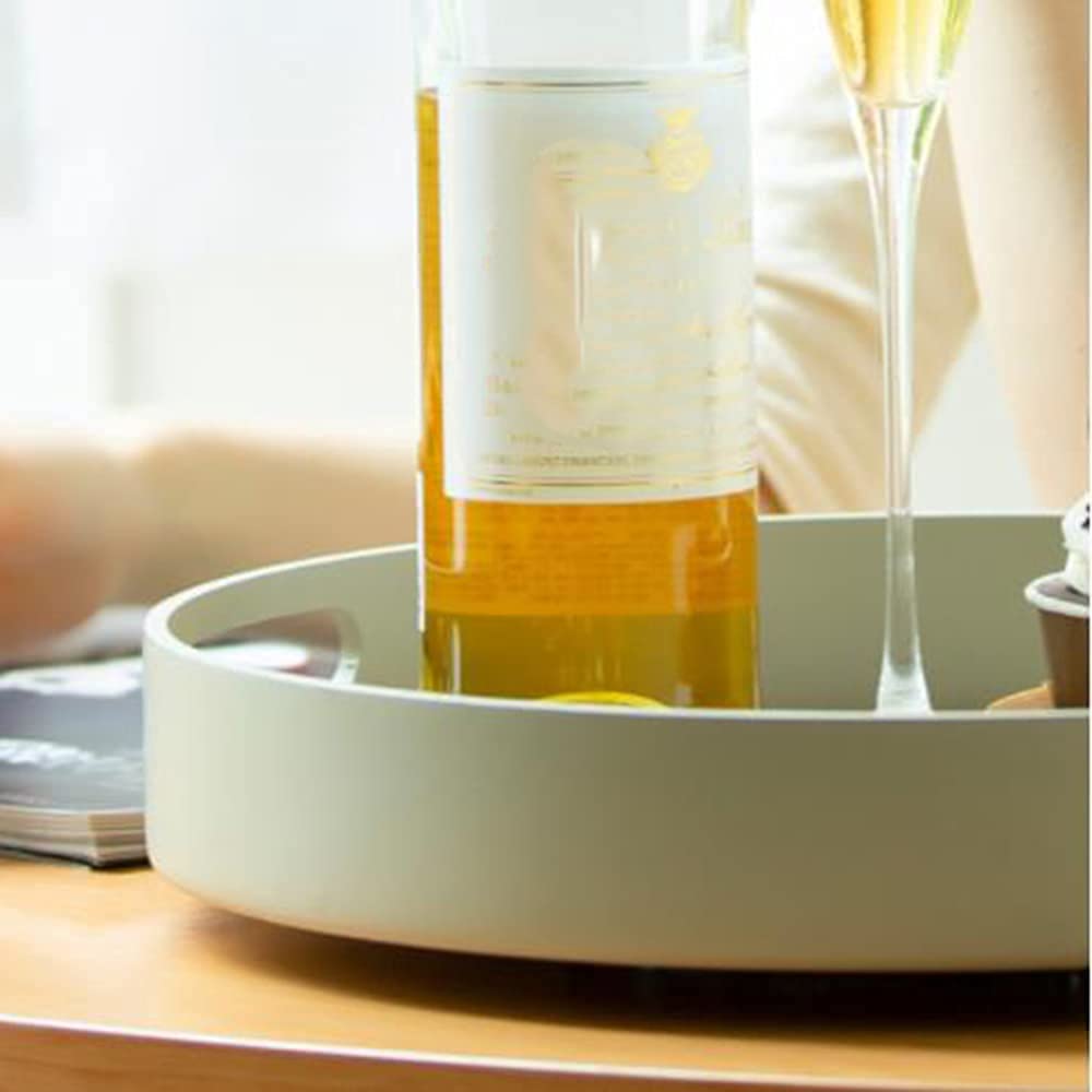 Organizador de Especias Lazy Susan Plato Giratorio con asa Bandeja de Almacenamiento giratoria de 360 ​​° para Cocina Organizador de condimentos Nevera Bambú Blanco/Marrón/Verde