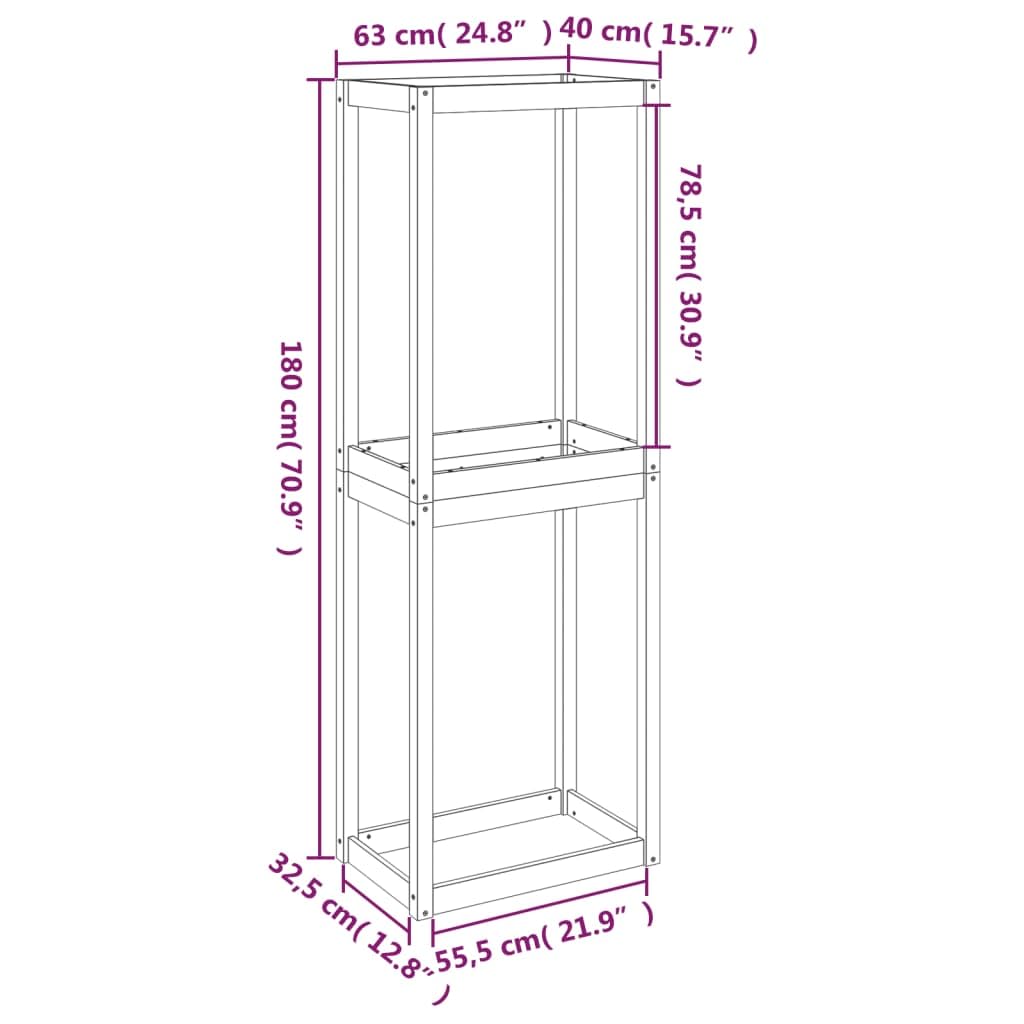Générique Porte-pneus 63x40x180 cm Bois de pin Massif,Entreprise & Industrie,Stockage Industriel,Étagères industrielles,Brun,10.05 KG,825005