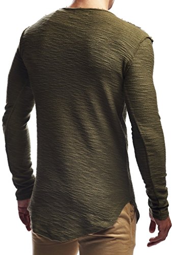 Leif Nelson Men's Slim Fit Oversized Long Cotton T-Shirt | Classic Stylish Longsleeve Skin Friendly Tee3