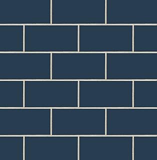 12 Peel and Stick Bathroom Wallpaper Ideas That Actually Work 54 NextWall Retro Faux Subway Tile Peel and Stick Wallpaper (Navy Blue)