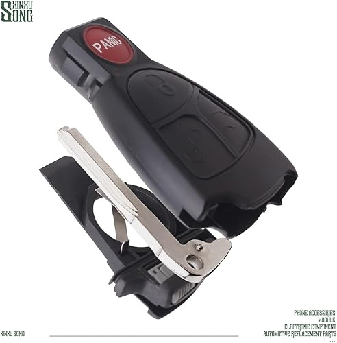 Miniatura 2 de XINXUSONG IYZ3312 - Funda plegable para llavero de automóvil, 4 botones, compatible con SL500 SL600 E300 C280 sin llave, solo carcasa